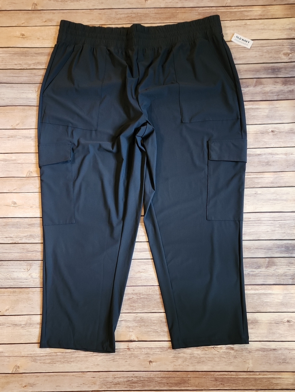 Old Navy High-Rise Tapered Sleektech Go-Dry Dark Navy Cargo Ankle Pant Size 2X